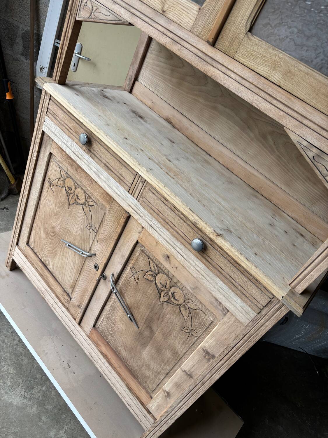 Antique raw wood dresser