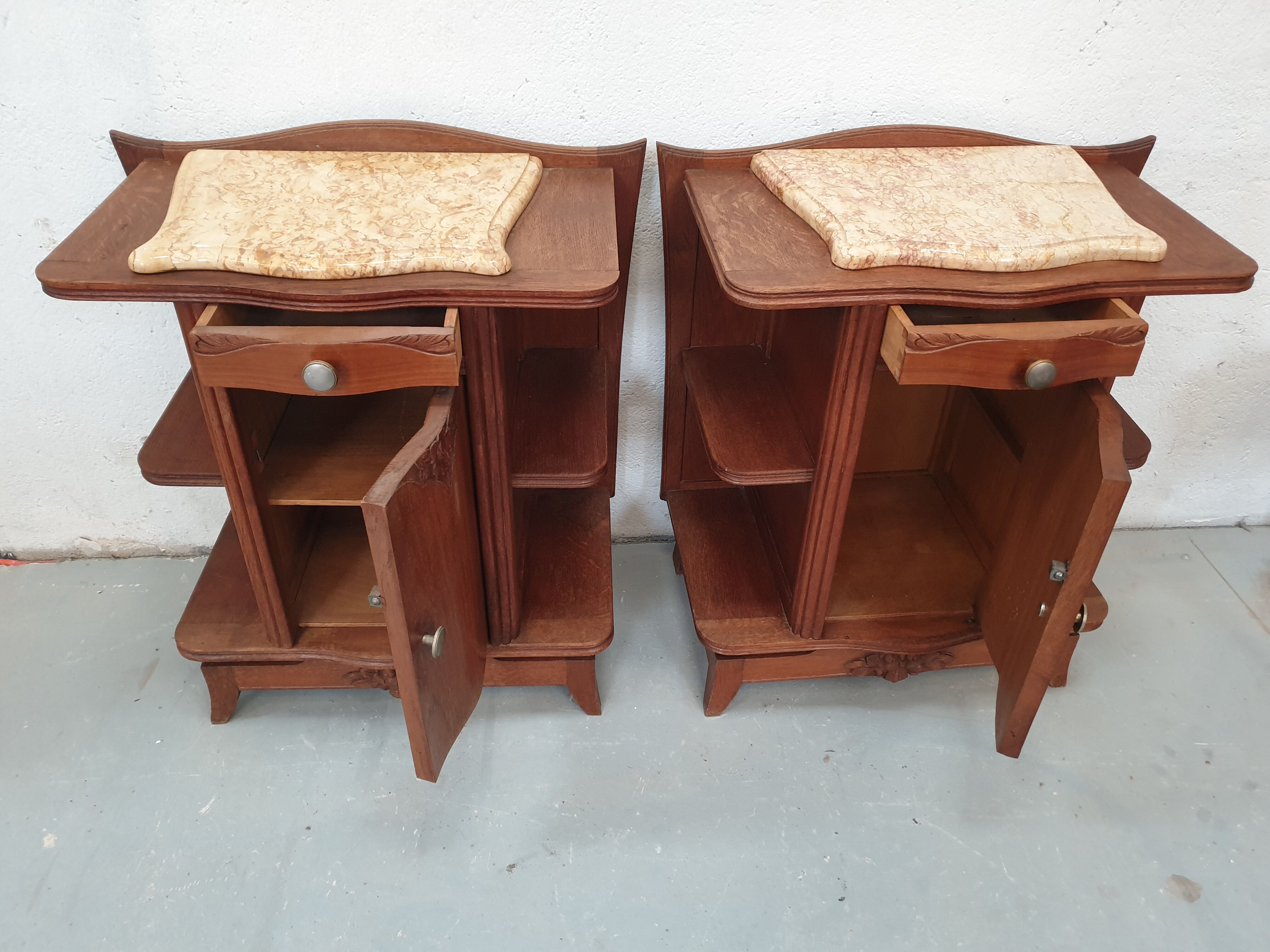 Pair of vintage bedside tables 40s