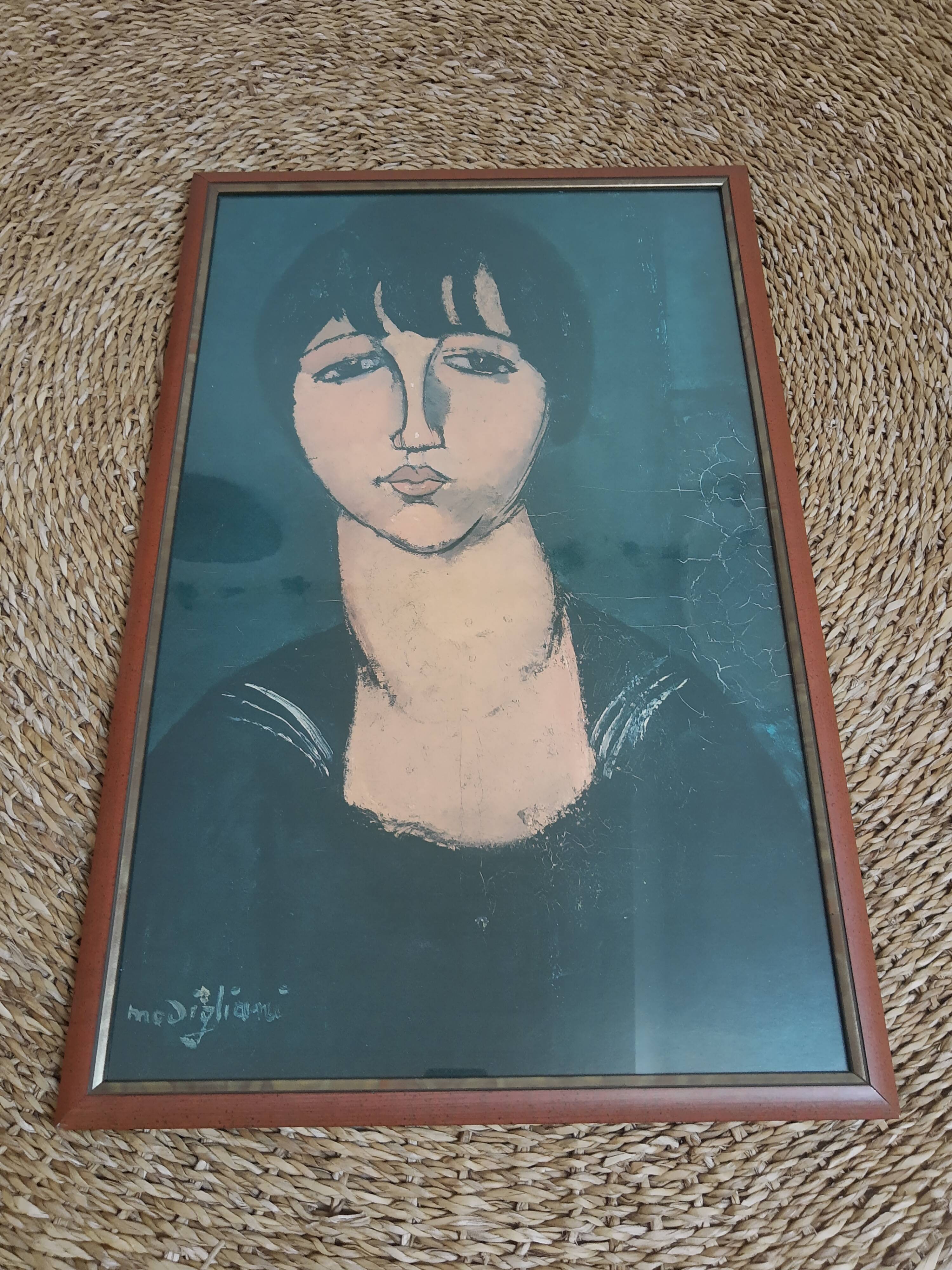 Portrait woman illustration Italian painter Amedeo Modigliani