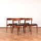 Chaises de salle à manger modèle 49 du milieu du siècle en teck et cuir par Erik Buch pour OD Møbler, années 1960.
