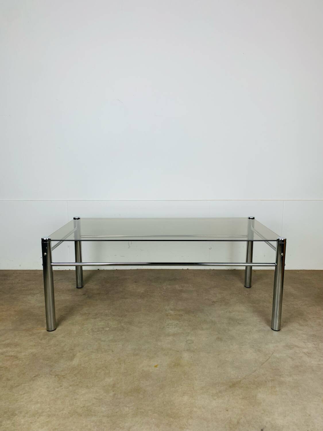 Chrome and smoked glass coffee table, 1970s