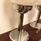 Pair of chrome lamps and opaline art deco