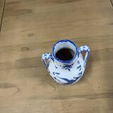 Small blue white asian vase