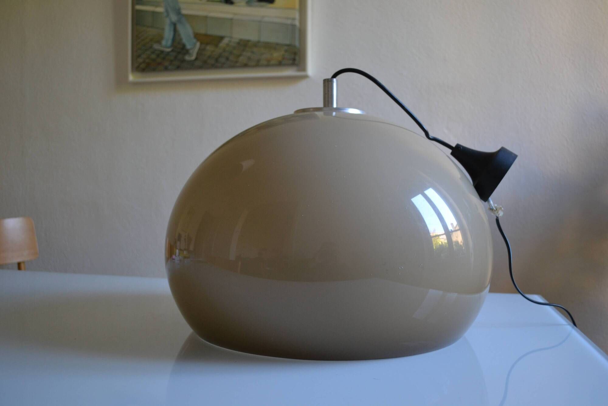 Brown gradient plastic pendant light 1970s