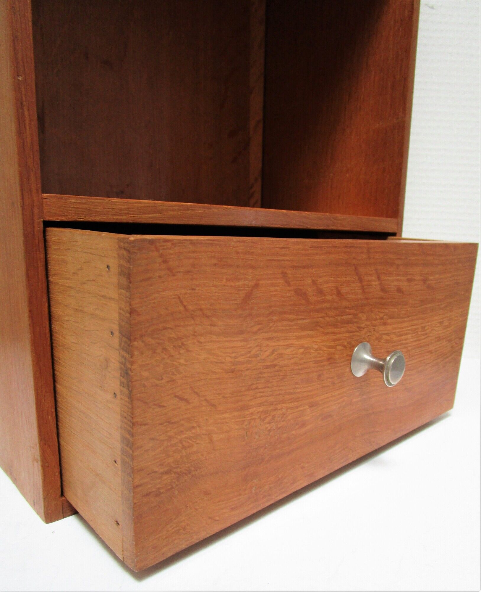 Wall shelf solid wood two niches a vintage drawer