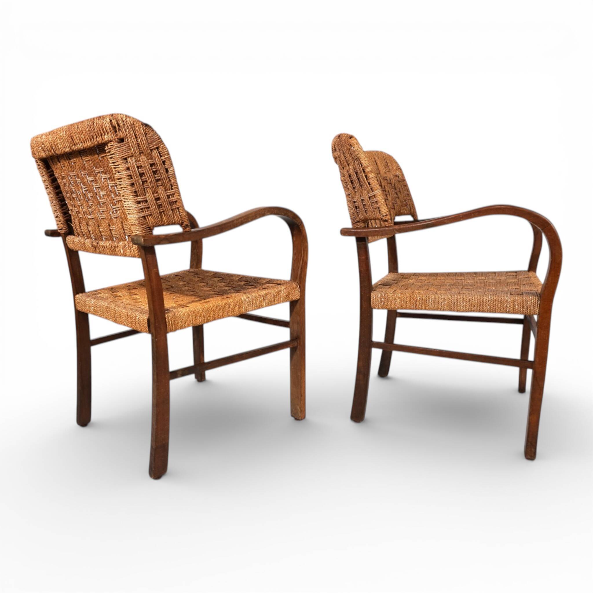 Set of 2 Bauhaus rope-weave chairs by Erich Dieckmann, 1930