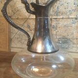 Aiguière en verre et métal argenté