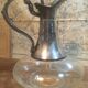 Glass and silver metal ewer