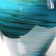 Large ceramic vase with mixed clays, malachite green glaze, 1950s-70s.