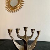 Old candlestick candlestick brutalist Gilde Handwerk solid Scandinavian brass
