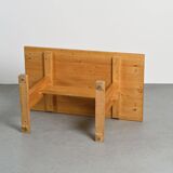 Solid pine table, Les Arcs, France.