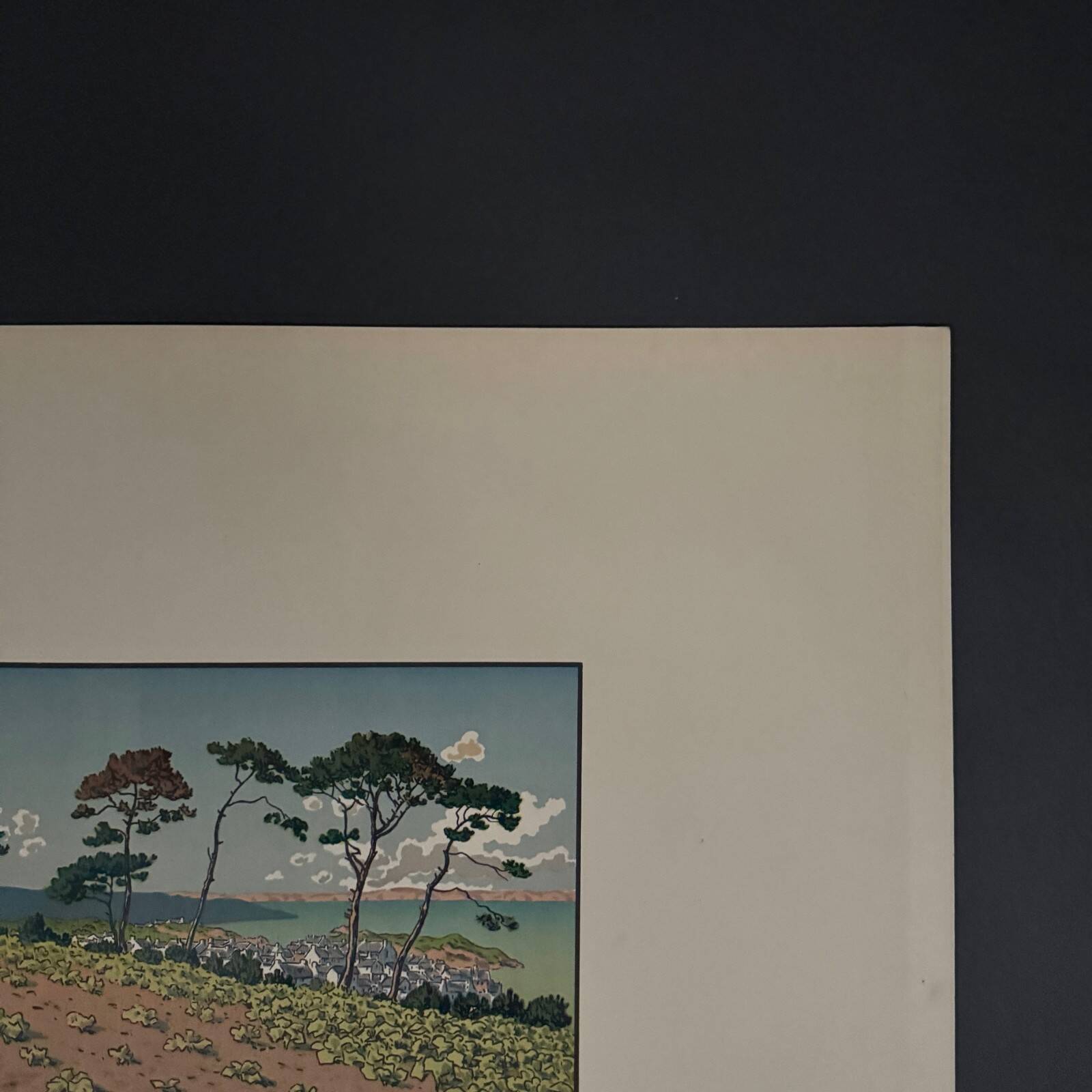 Lithograph by Henri Rivière - Douarnenez seen from Ris