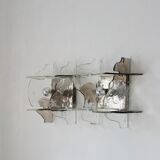 Italian Murano Glass Wall Lamps by Carlo Nason for Mazzega, 1970s, Set of 2