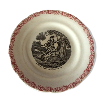 Assiette ancienne Terre de Fer HB&Cie Jeanne d'Arc