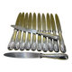Set of 12 large BOULENGER knives in silver metal