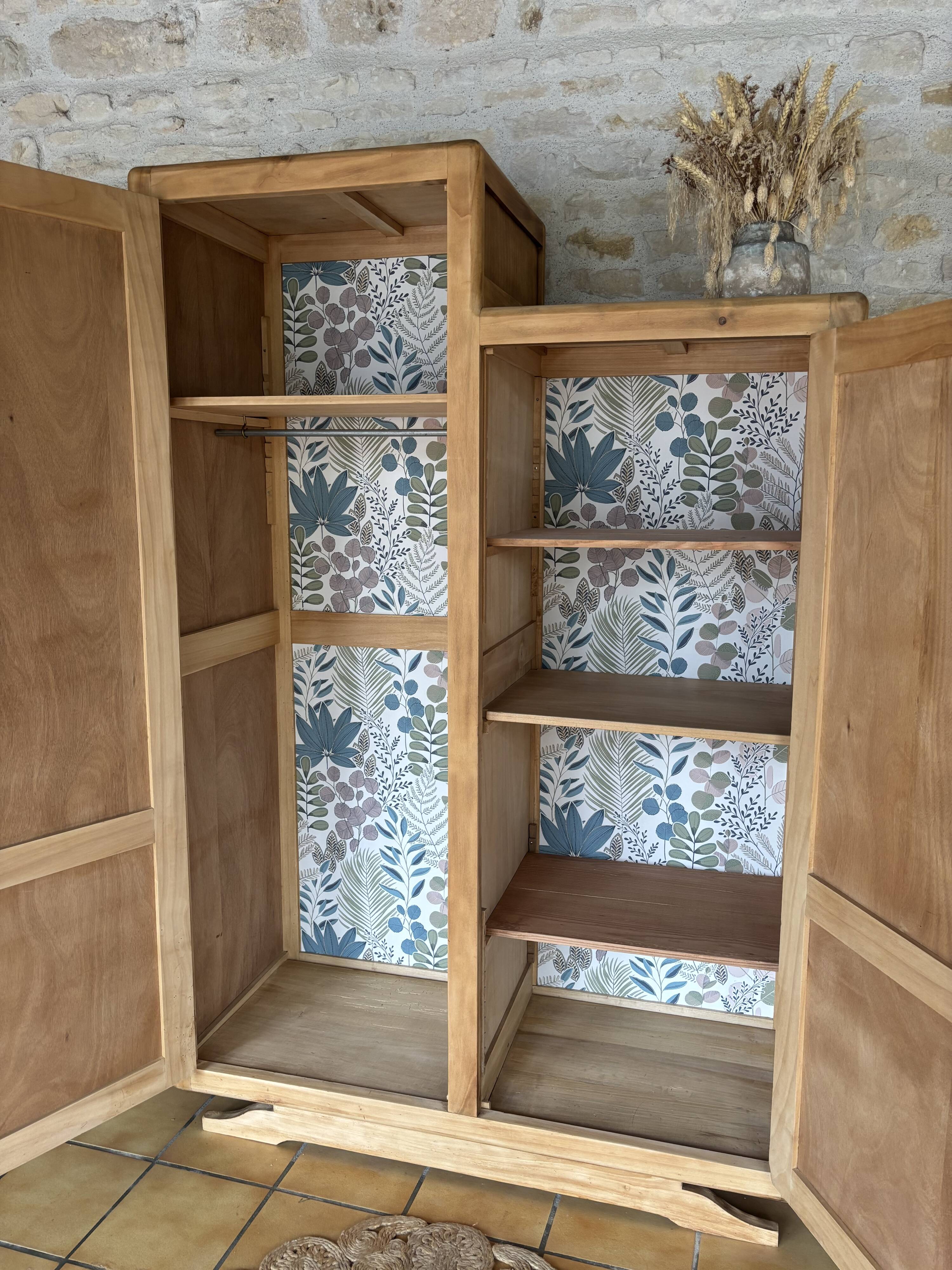Asymmetrical Wardrobe in Raw Wood