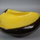 Large vintage 70s yellow and glossy ceramic bowl