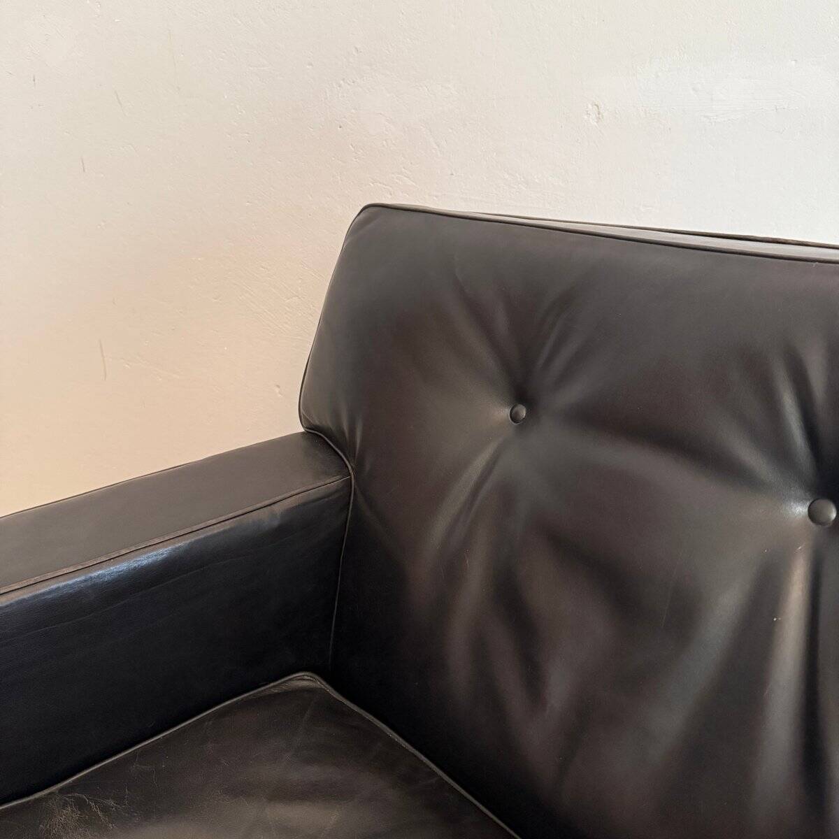 Square Armchair in Dark Brown Leather by Marco Zanuso for Arflex, 1960s