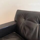 Square Armchair in Dark Brown Leather by Marco Zanuso for Arflex, 1960s