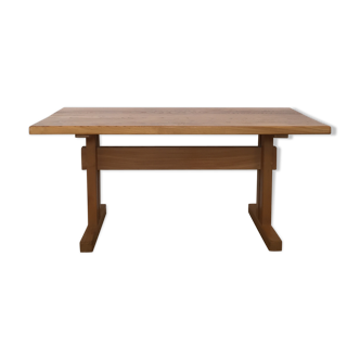 Charlotte Perriand's solid elm meal table for "Les Arcs"