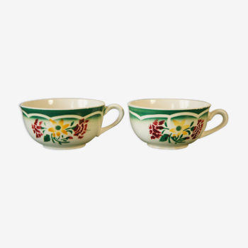 Set of 2 cups Sarreguemines "Esper" 1940