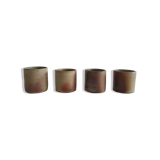 Set 4 mugs en grès ocre des années 60