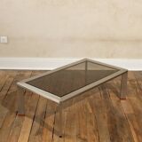 Work from the 70s Metal and smoked glass coffee table