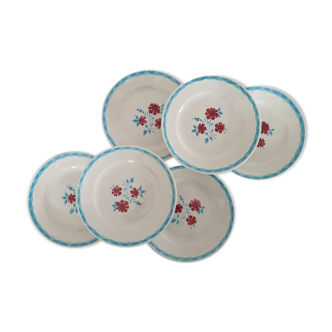 Old "Charente" dessert plates from the French manufacturer Moulin des Loups