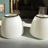 Pair of wall lights/White opal glass & Metal/Design Artémide/G Gismondi