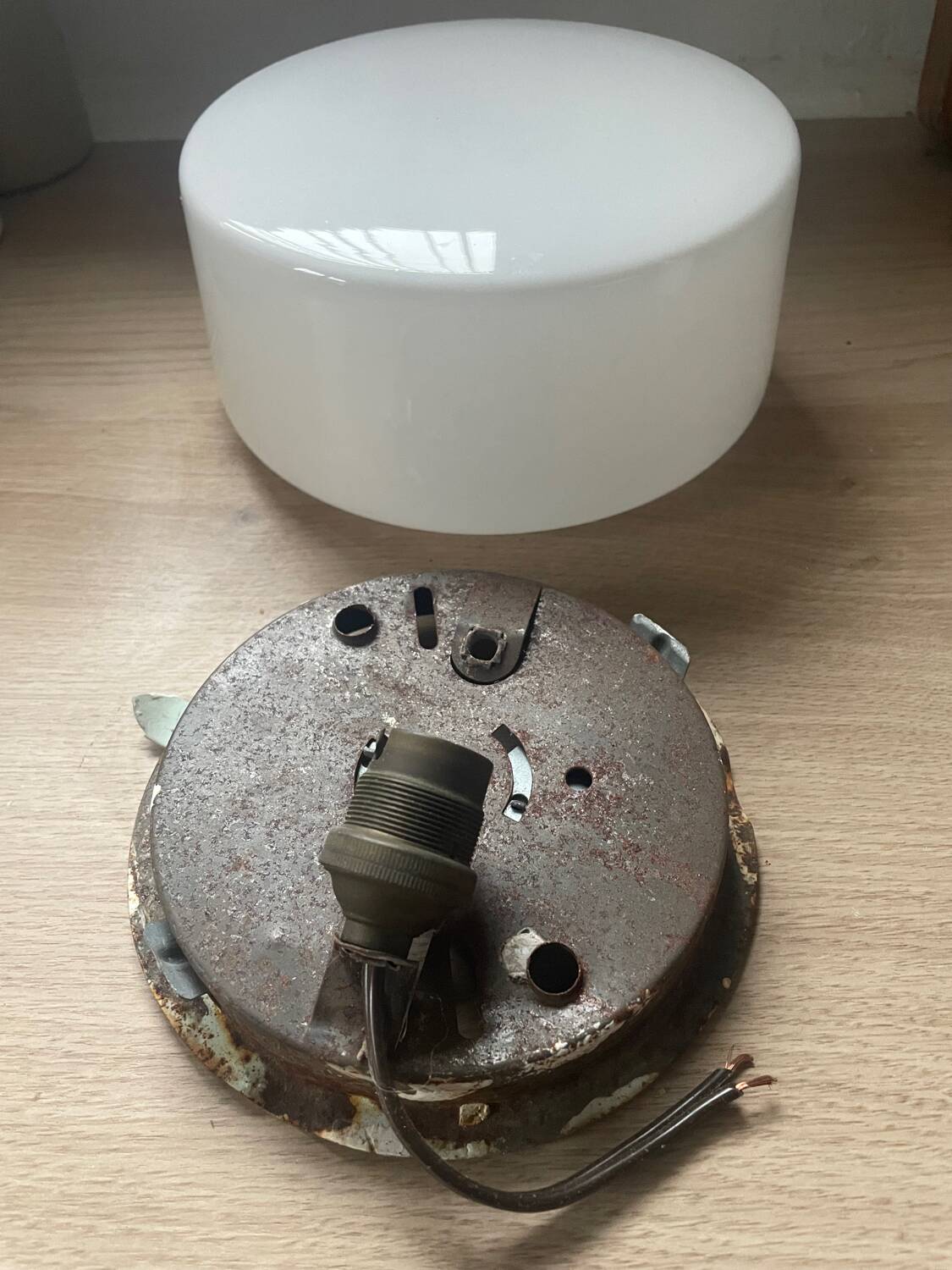 Opaline ceiling light, 1960s