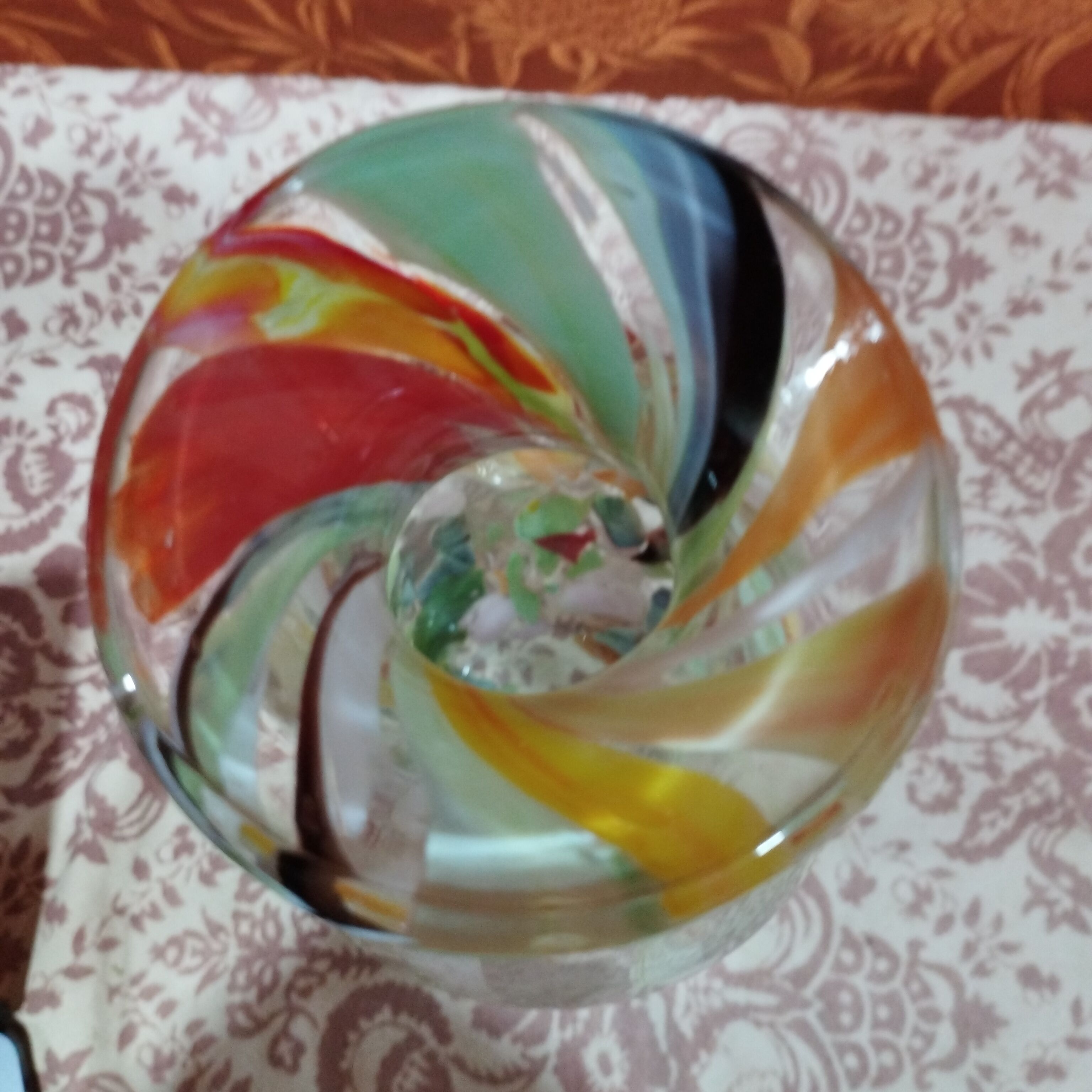Large multicolored glass vase