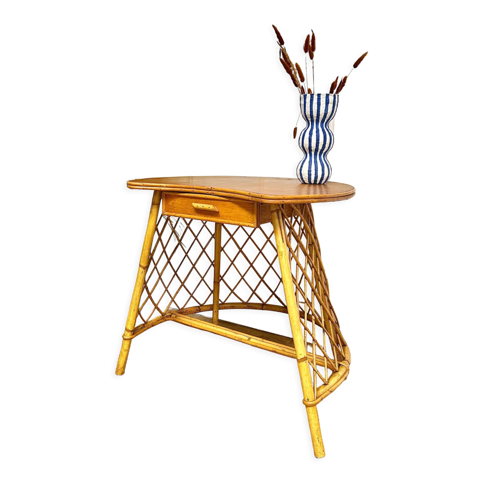 Vintage rattan table, desk