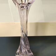 Grand Vase Design floral. En verre d Art soufflé Murano. Tons roses, 30,5cm
