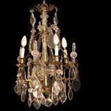 19th Century Crystal and Bronze Chandelier with Tassels