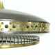 Midcentury ceiling light in black metal & brass, Czechoslovakia 1970s