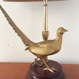 Vintage lamp 70s bronze pheasant