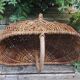 Old large Burgundy wicker basket