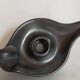 Matt black ceramic cellar rat candle holder 50s