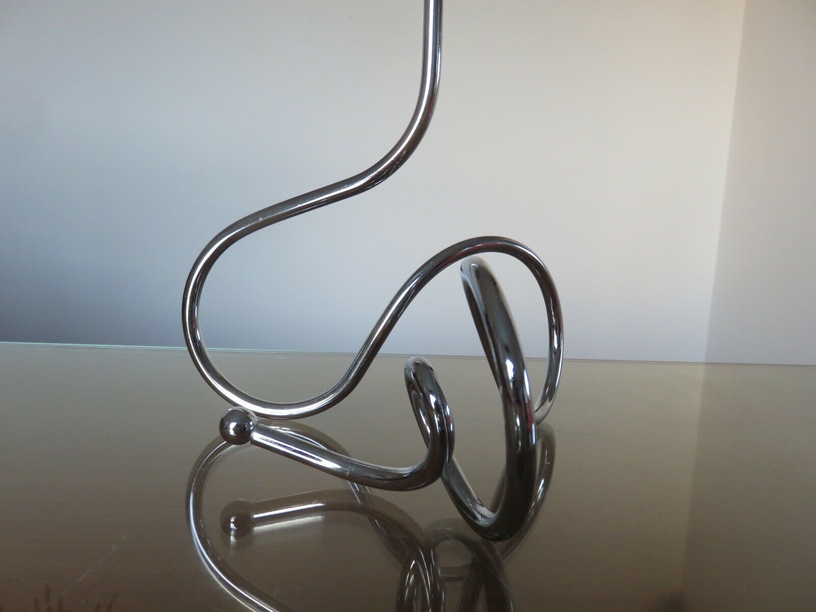 Scandinavian candlestick in chrome metal 1970