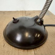 Lampe de table vintage en bakélite marron à col de cygne, années 1950