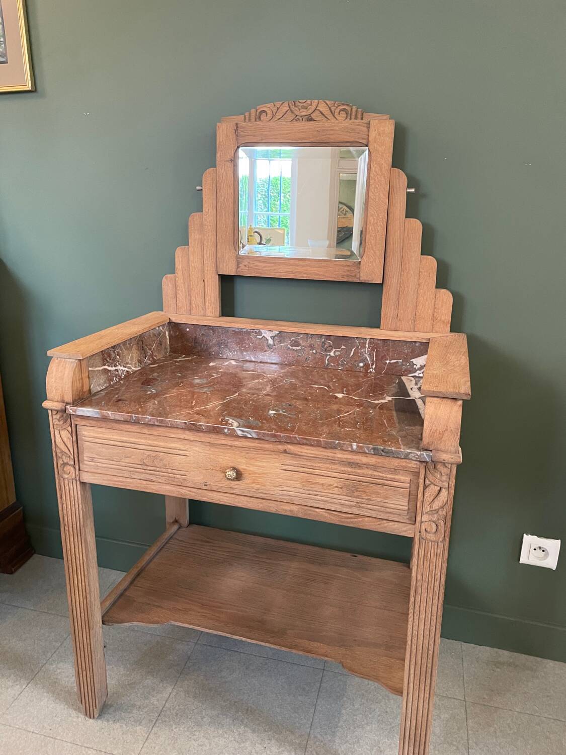 Sandblasted art deco dressing table