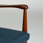 Mid-century teak armchair easy chair reupholstered 60s vintage
