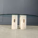 Vintage travertine and glass coffee table, 1970s
