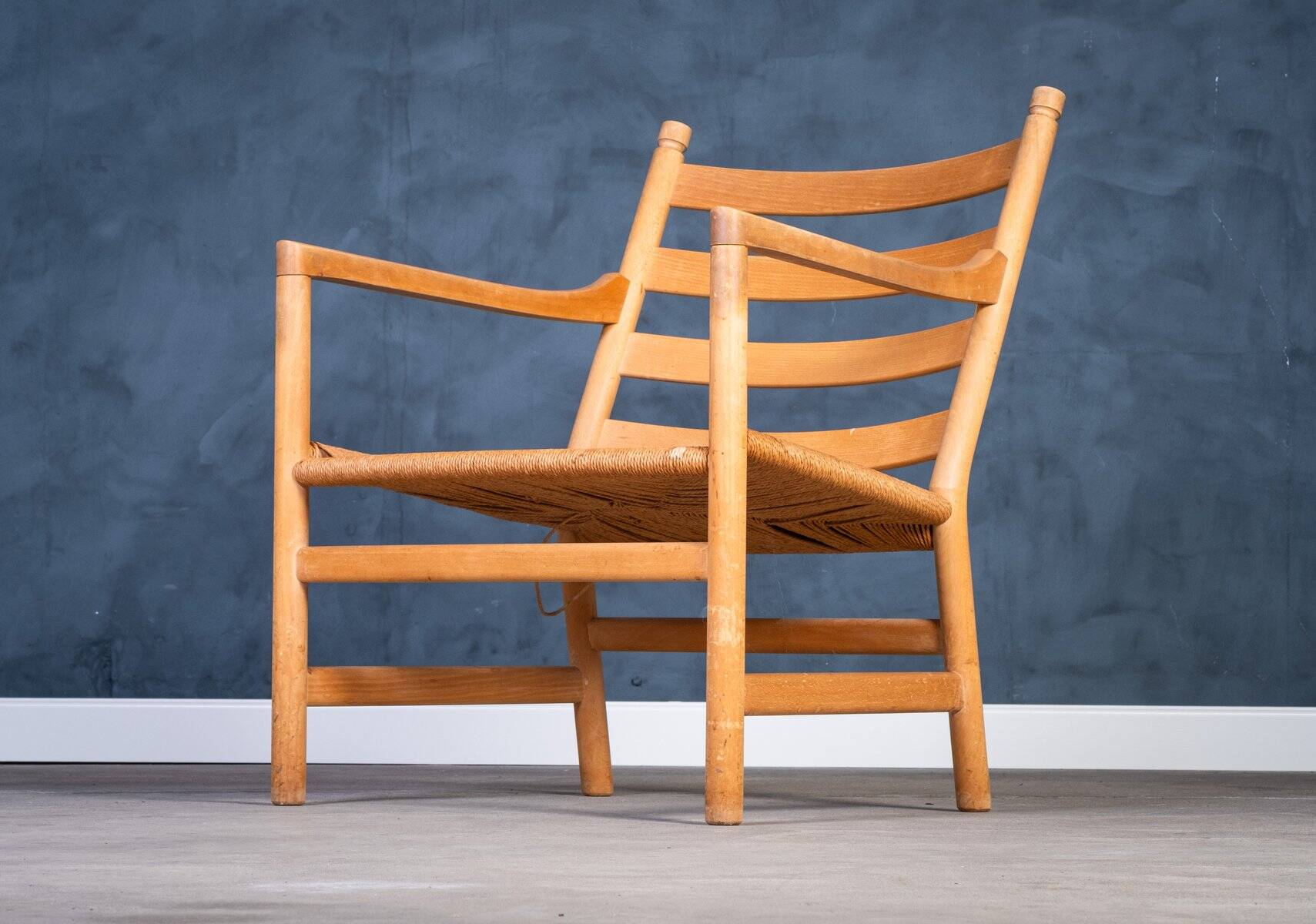 CH44 armchair in beech and natural paper cord by Hans J. Wegner for Carl Hansen & Søn, 1960s