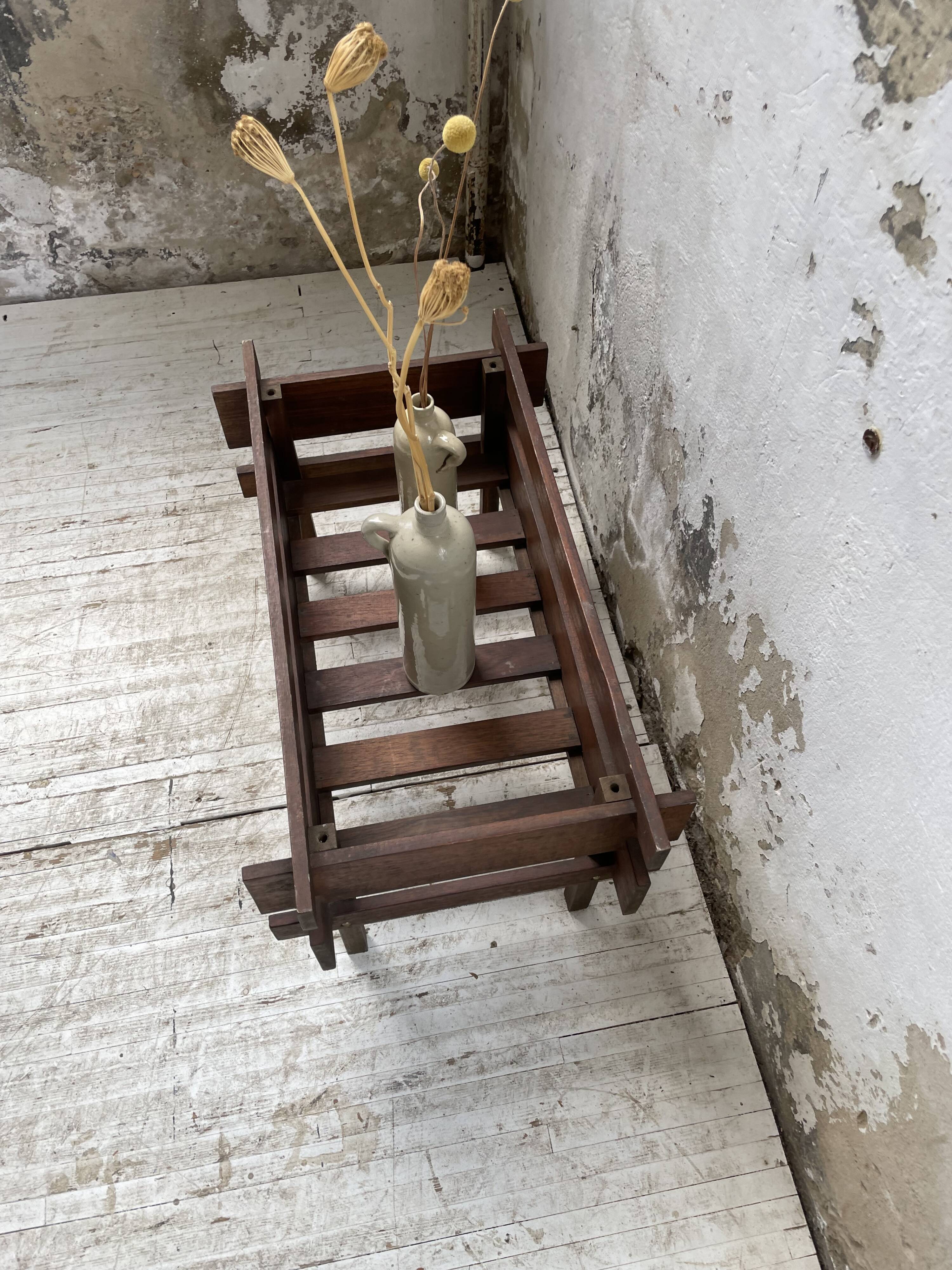 Small modernist oak planter from the 1950s
