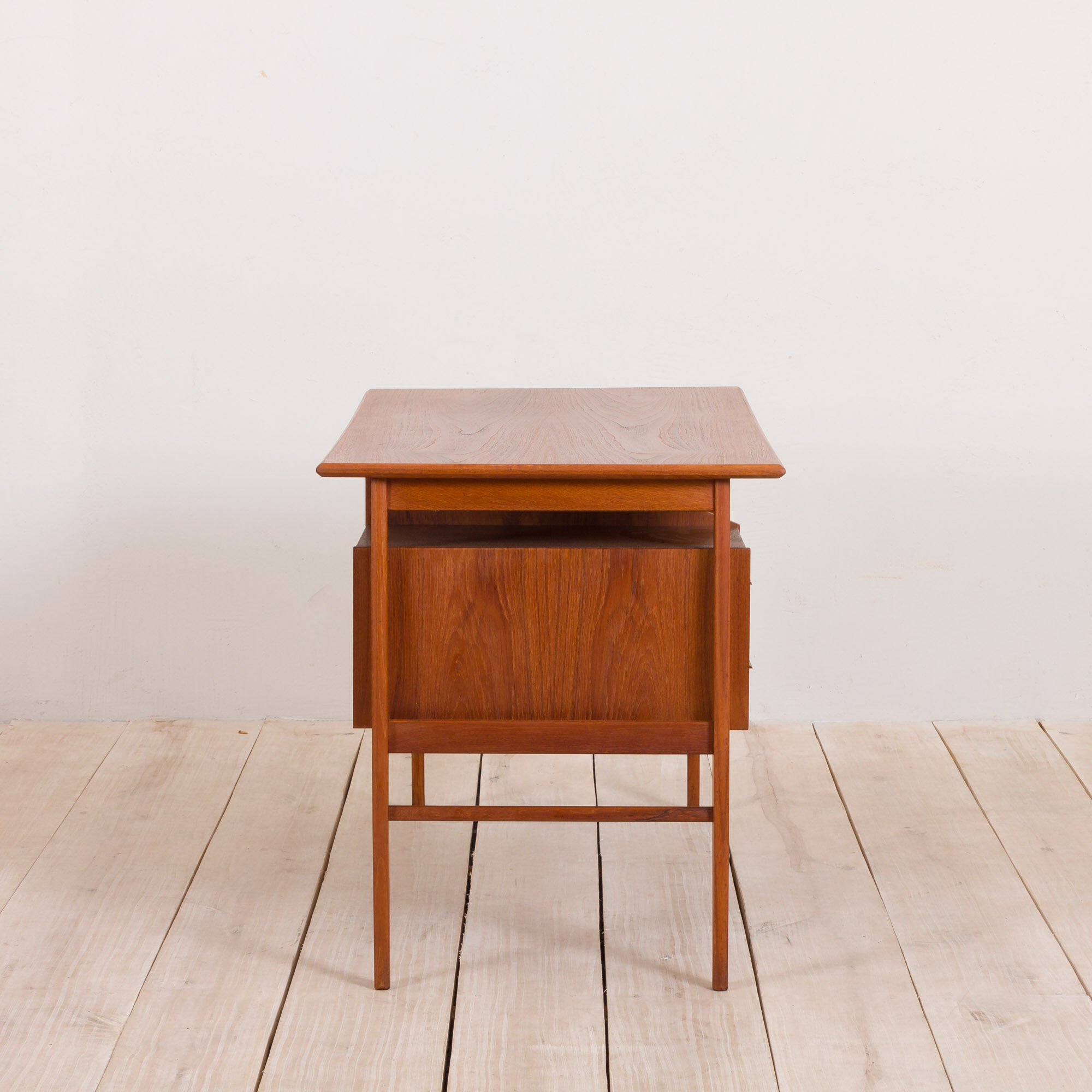 Gunnar Nielsen for Tibergaard teak desk with bar cabinet Denmark 1960s