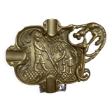 Ashtray glass blowers gargoyle in brass