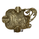 Ashtray glass blowers gargoyle in brass