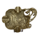 Ashtray glass blowers gargoyle in brass