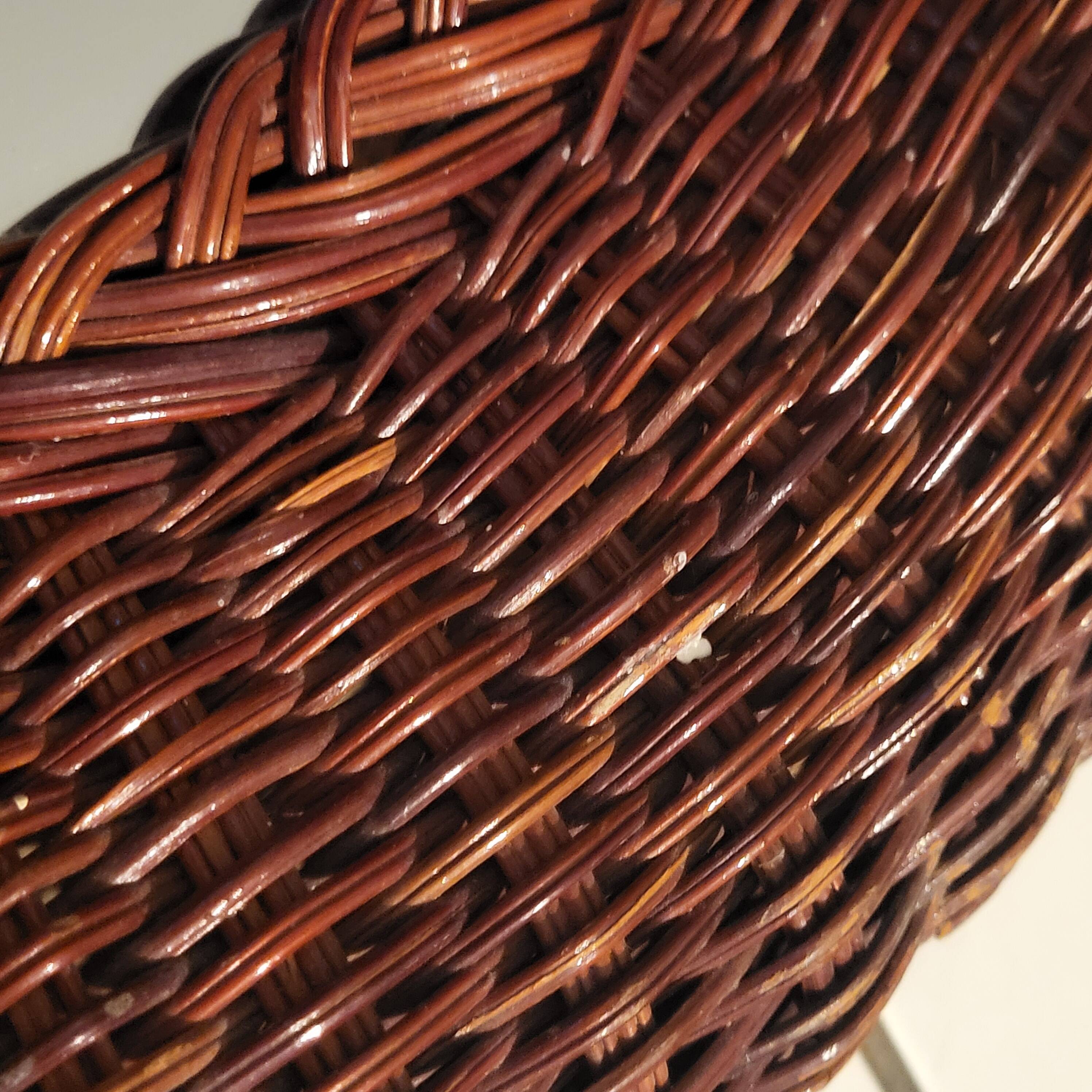 Round woven rattan mirror, 1970